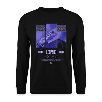 Leopard Gecko Reptile Keeper Streetwear - Unisex Sweatshirt - black - Front - Alina (178cm) & Michal (187cm)
