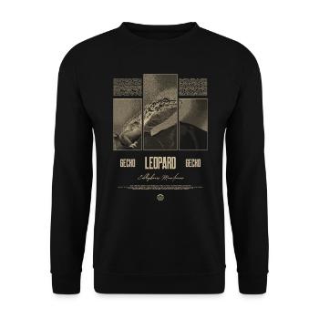 Leopard Gecko Reptile Keeper Streetwear - Unisex Sweatshirt - black - Front - Alina (178cm) & Michal (187cm)