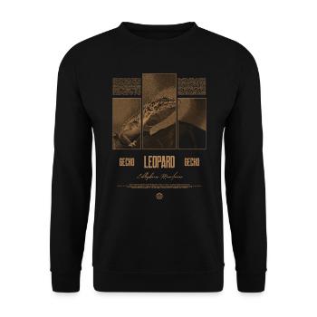 Leopard Gecko Reptile Keeper Streetwear - Unisex Sweatshirt - black - Front - Alina (178cm) & Michal (187cm)