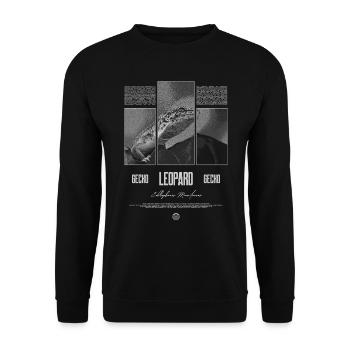 Leopard Gecko Reptile Keeper Streetwear - Unisex Sweatshirt - black - Front - Alina (178cm) & Michal (187cm)