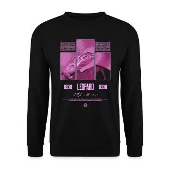 Leopard Gecko Reptile Keeper Streetwear - Unisex Sweatshirt - black - Front - Alina (178cm) & Michal (187cm)
