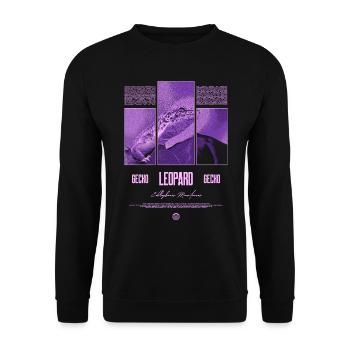 Leopard Gecko Reptile Keeper Streetwear - Unisex Sweatshirt - black - Front - Alina (178cm) & Michal (187cm)
