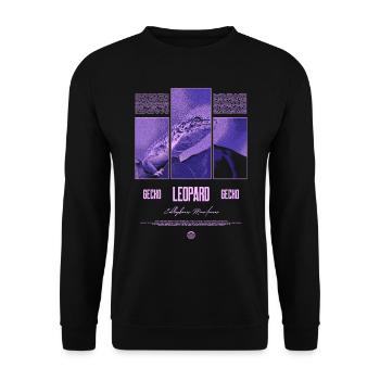 Leopard Gecko Reptile Keeper Streetwear - Unisex Sweatshirt - black - Front - Alina (178cm) & Michal (187cm)