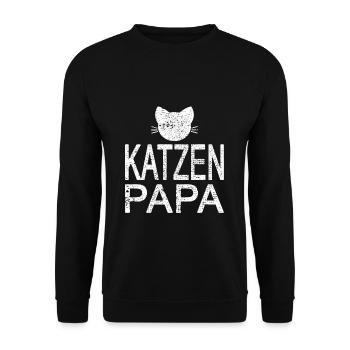 Chats papa papa papa père miaou miaou animaux domestiques - Sweat-shirt Unisexe - noir - Devant - Alina (178cm) & Michal (187cm)
