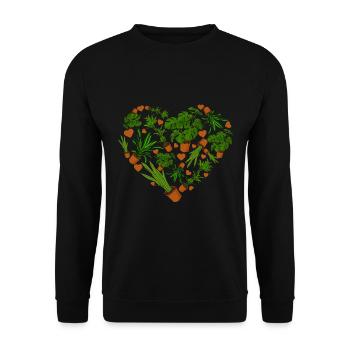 Plant Heart Gardener Valentine's Day - Unisex Sweatshirt - black - Front - Alina (178cm) & Michal (187cm)