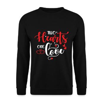 Two Hearts One Love - Unisex Sweatshirt - black - Front - Alina (178cm) & Michal (187cm)