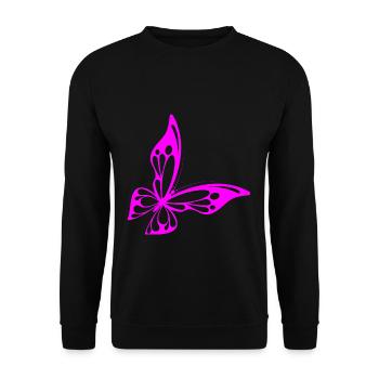 Butterfly neon - Unisex Sweatshirt - black - Front - Alina (178cm) & Michal (187cm)