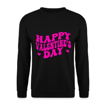 Happy Valentine's Day - Unisex Pullover - Schwarz - Vorne - Alina (178cm) & Michal (187cm)