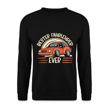 Fahrlehrer Geschenk Fahrschule Lehrer Spruch - Unisex Pullover - Schwarz - Vorne - Alina (178cm) & Michal (187cm)