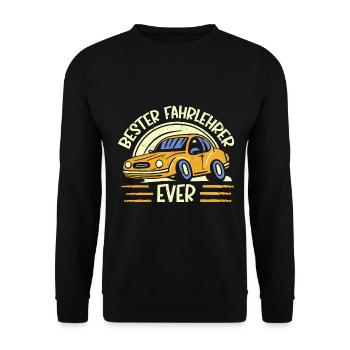 Fahrlehrer Geschenk Fahrschule Lehrer Spruch - Unisex Pullover - Schwarz - Vorne - Alina (178cm) & Michal (187cm)