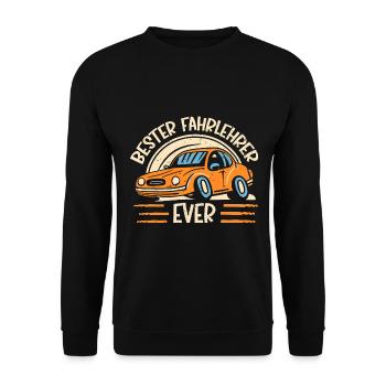 Fahrlehrer Geschenk Fahrschule Lehrer Spruch - Unisex Pullover - Schwarz - Vorne - Alina (178cm) & Michal (187cm)