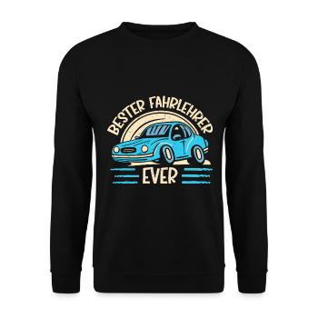 Fahrlehrer Geschenk Fahrschule Lehrer Spruch - Unisex Pullover - Schwarz - Vorne - Alina (178cm) & Michal (187cm)