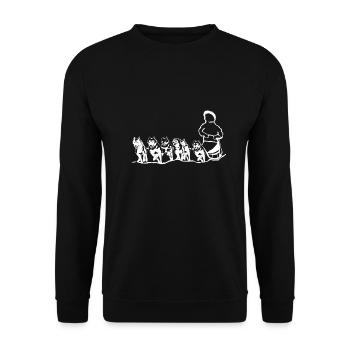 Huskies chiens de traîneau avec le musher - Sweat-shirt Unisexe - noir - Devant - Alina (178cm) & Michal (187cm)