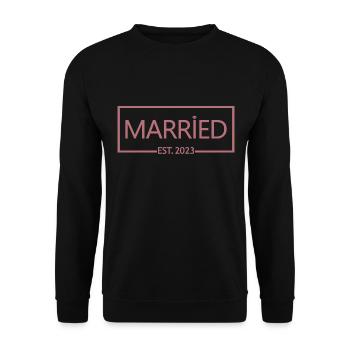 2023 - Cadeau de jour de mariage homme et femme - Sweat-shirt Unisexe - noir - Devant - Alina (178cm) & Michal (187cm)