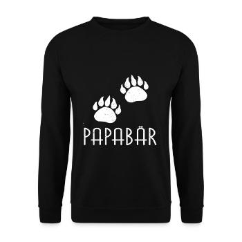 Stolzer Vater Papabär Vater - Unisex Pullover - Schwarz - Vorne - Alina (178cm) & Michal (187cm)