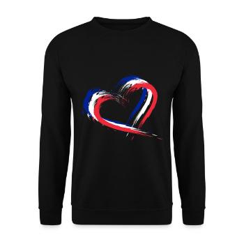 Heart design France flag banner colors holiday - Unisex Sweatshirt - black - Front - Alina (178cm) & Michal (187cm)