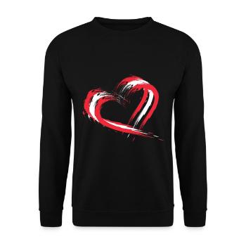 Heart brush Flag of Austria. Colors. Vector - Unisex Sweatshirt - black - Front - Alina (178cm) & Michal (187cm)