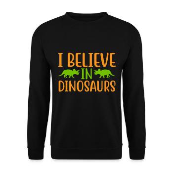 I Believe In Dinosaurs - Unisex Pullover - Schwarz - Vorne - Alina (178cm) & Michal (187cm)