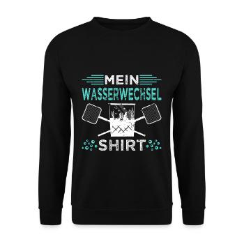 Aquarium Wasserwechsel Aquarianer Aquascaping - Unisex Pullover - Schwarz - Vorne - Alina (178cm) & Michal (187cm)