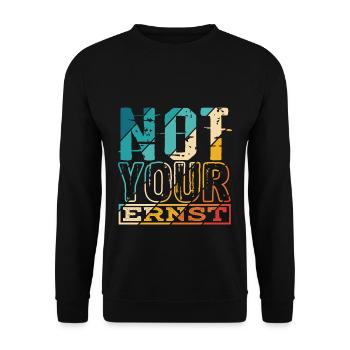 Not Your Ernst Nicht dein Ernst Denglisch als Gesc - Unisex Pullover - Schwarz - Vorne - Alina (178cm) & Michal (187cm)