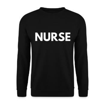 Krankenschwester - Unisex Pullover - Schwarz - Vorne - Alina (178cm) & Michal (187cm)