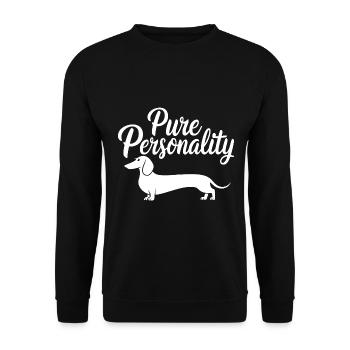 Dachshund is pure personality Dachshund silhouette and - Unisex Sweatshirt - black - Front - Alina (178cm) & Michal (187cm)