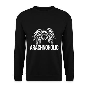 Arachnoholic big hairy tarantula silhouette - Unisex Sweatshirt - black - Front - Alina (178cm) & Michal (187cm)