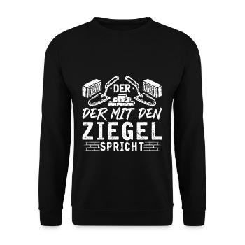 Der Mit Den Ziegel Sprich Maurerkelle Maurer - Unisex Pullover - Schwarz - Vorne - Alina (178cm) & Michal (187cm)