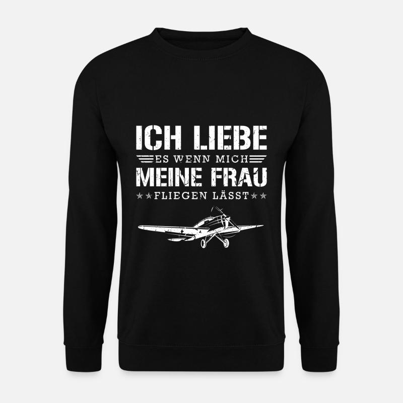 Piloten Motorflugzeug Segel Flieger - Unisex Pullover - Schwarz