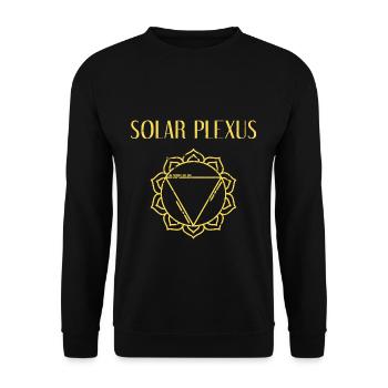 Gelbes Chakra Solarplexus - Unisex Pullover - Schwarz - Vorne - Alina (178cm) & Michal (187cm)