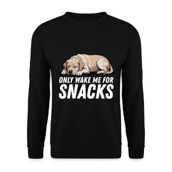 Yellow Golden Labrador Only Wake Me For Snacks - Unisex Sweatshirt - black - Front - Alina (178cm) & Michal (187cm)