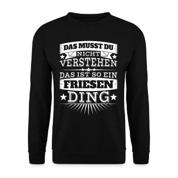 Friesen-Ding - Unisex Pullover - Schwarz - Vorne - Alina (178cm) & Michal (187cm)