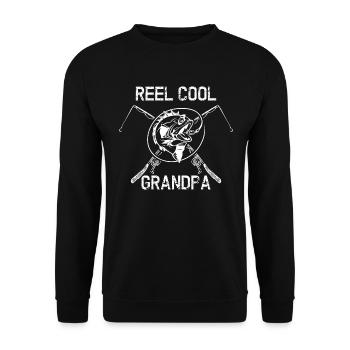 Reel Cool Grandpa - Unisex Sweatshirt - black - Front - Alina (178cm) & Michal (187cm)