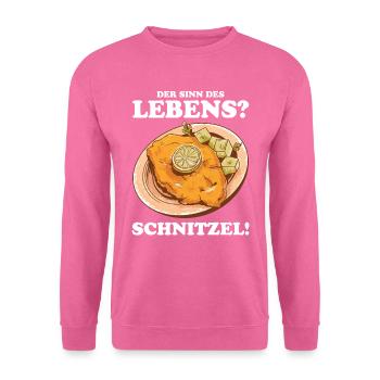 Schnitzel Essen ist der Sinn des Lebens - Unisex Pullover - Pink - Vorne