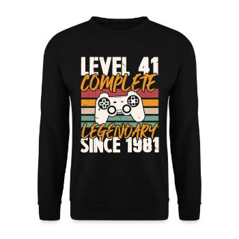 Level 41 Full Vintage Anniversary 41 Years - Unisex Sweatshirt - black - Front - Alina (178cm) & Michal (187cm)