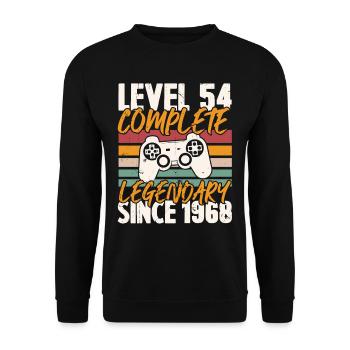 Niveau 54 Complet Vintage Anniversaire 54 Ans - Sweat-shirt Unisexe - noir - Devant - Alina (178cm) & Michal (187cm)