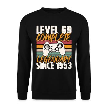 Niveau 69 Complet Vintage Anniversaire 69 Ans - Sweat-shirt Unisexe - noir - Devant - Alina (178cm) & Michal (187cm)