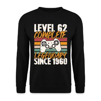 Niveau 62 Complet Vintage Anniversaire 62 Ans - Sweat-shirt Unisexe - noir - Devant - Alina (178cm) & Michal (187cm)