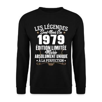 Cadeau d'anniversaire légendes sont nées en 1979 - Sweat-shirt Unisexe - noir - Devant - Alina (178cm) & Michal (187cm)
