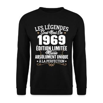 Cadeau d'anniversaire légendes sont nées en 1969 - Sweat-shirt Unisexe - noir - Devant - Alina (178cm) & Michal (187cm)