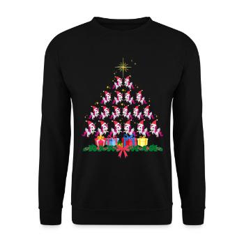 unicorn xmass. christmas gift - Unisex Sweatshirt - black - Front - Alina (178cm) & Michal (187cm)