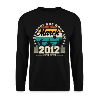Mars 2012. Cadeau d'anniversaire mars 2012. - Sweat-shirt Unisexe - noir - Devant - Alina (178cm) & Michal (187cm)