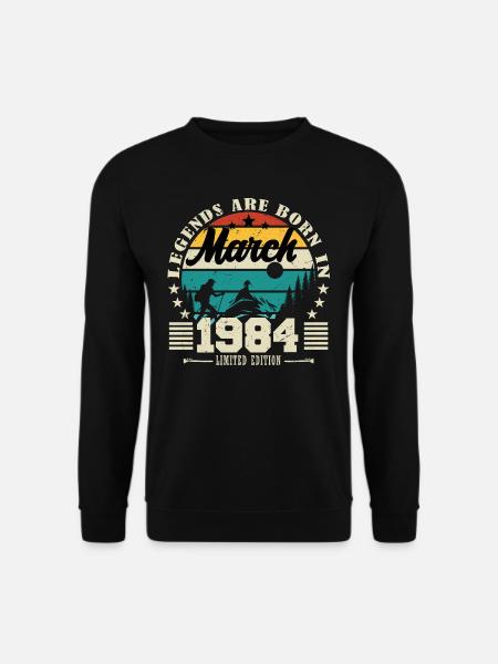 Mars 1984. Cadeau d'anniversaire mars 1984. - Sweat-shirt Unisexe - noir