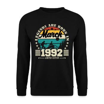 March 1982. March 1982 Birthday Gift. - Unisex Sweatshirt - black - Front - Alina (178cm) & Michal (187cm)