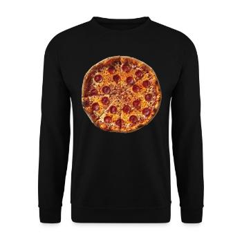 Pizza - Unisex Pullover - Schwarz - Vorne - Alina (178cm) & Michal (187cm)