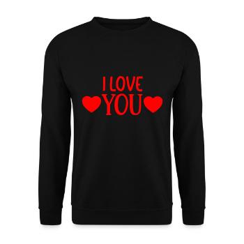 Je t’aime Cœurs - Sweat-shirt Unisexe - noir - Devant - Alina (178cm) & Michal (187cm)