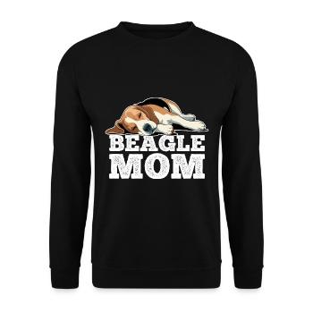 Beagle Mom - Unisex Sweatshirt - black - Front - Alina (178cm) & Michal (187cm)