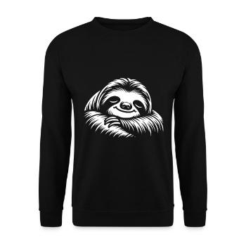 Süßes schläfriges Faultier cool bleiben - Unisex Pullover - Schwarz - Vorne - Alina (178cm) & Michal (187cm)