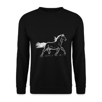 Cheval - Sweat-shirt Unisexe - noir - Devant - Alina (178cm) & Michal (187cm)