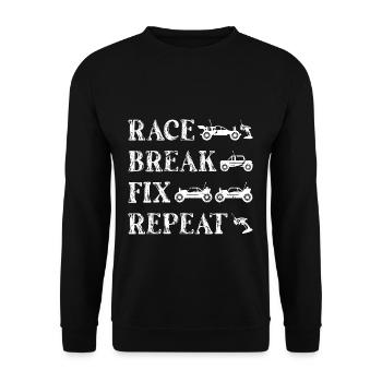 RC Auto Rennen - Unisex Pullover - Schwarz - Vorne - Alina (178cm) & Michal (187cm)